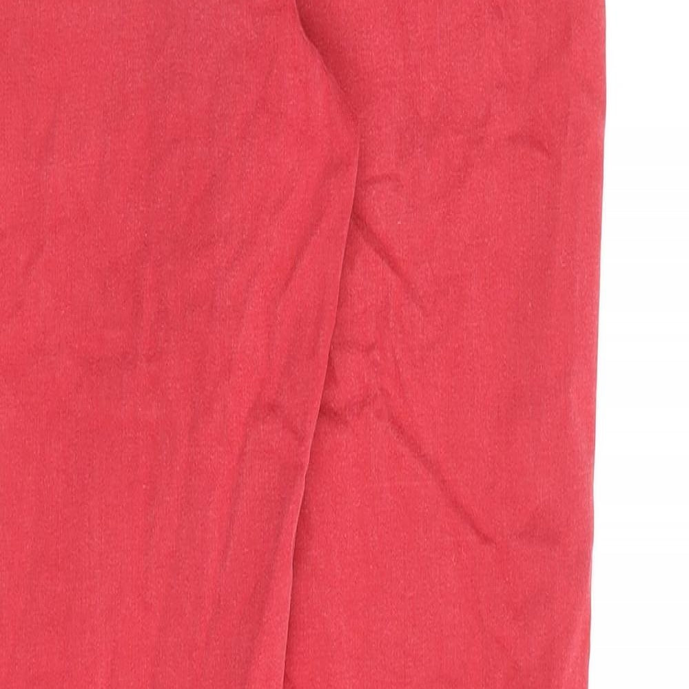 Marks & Spencer Womens Red Cotton Skinny Jeans Size 10 L31 in Regular Zip
