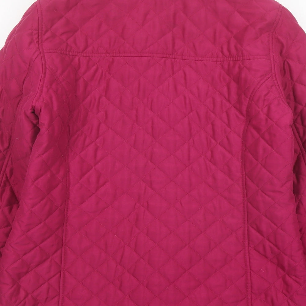 Classics Womens Purple Quilted Jacket Size 12 Snap