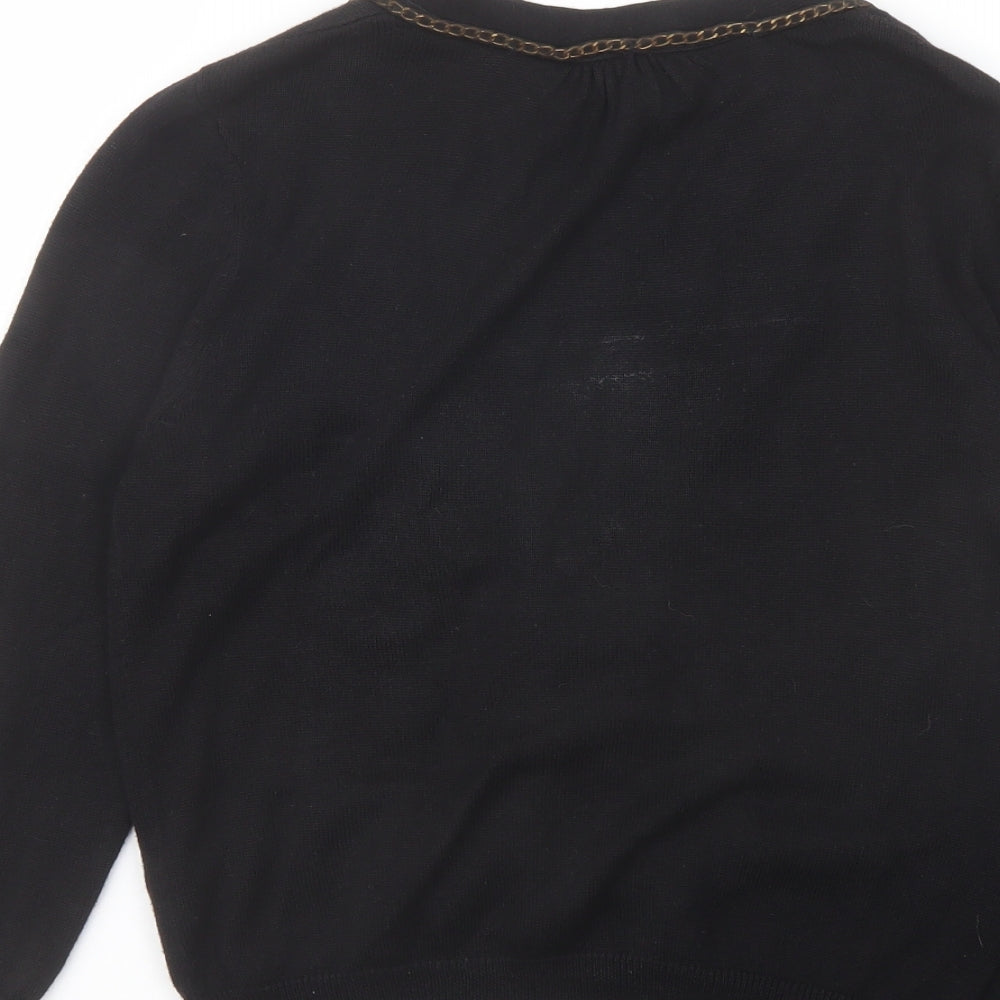 Wallis Womens Black V-Neck Viscose Cardigan Jumper Size 10