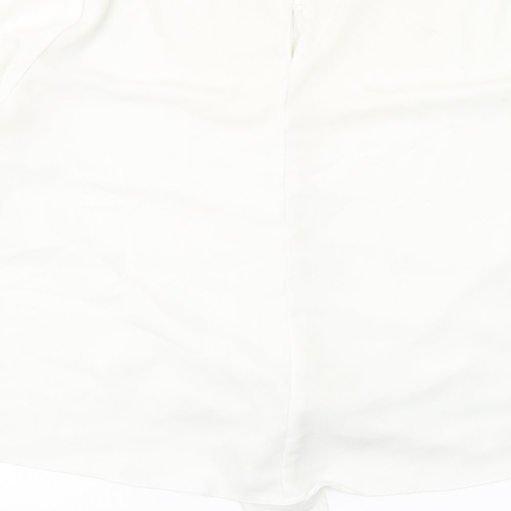 River Island Womens White Polyester Basic Blouse Size 16 Round Neck