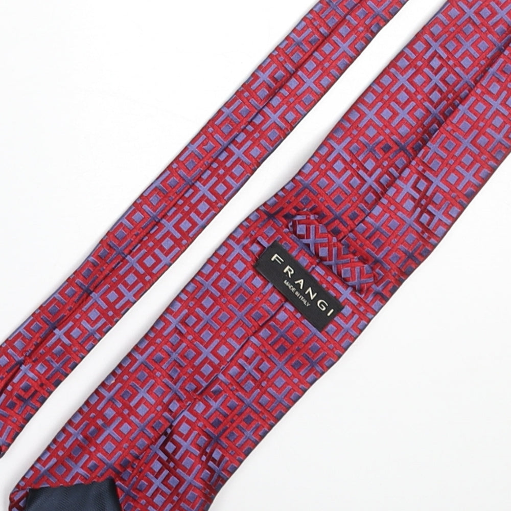 Frangi Mens Multicoloured Geometric Silk Pointed Tie One Size