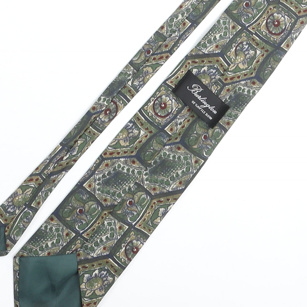 Burlington Mens Multicoloured Geometric Polyester Pointed Tie One Size