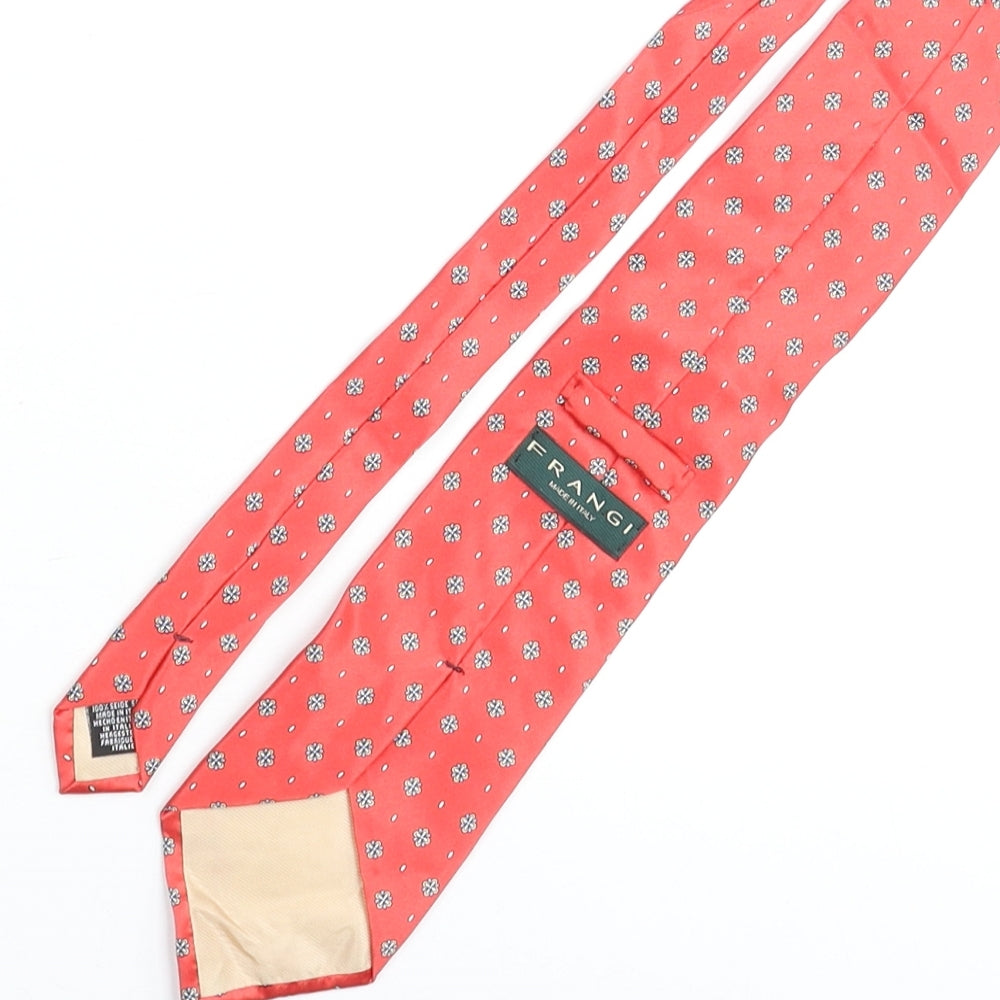Frangi Mens Red Geometric Silk Pointed Tie One Size