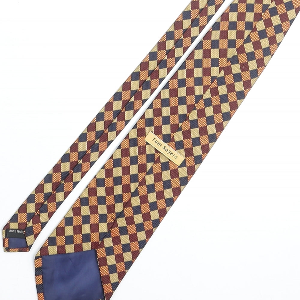 Tom Sayers Mens Multicoloured Plaids & Checks Polyester Pointed Tie One Size