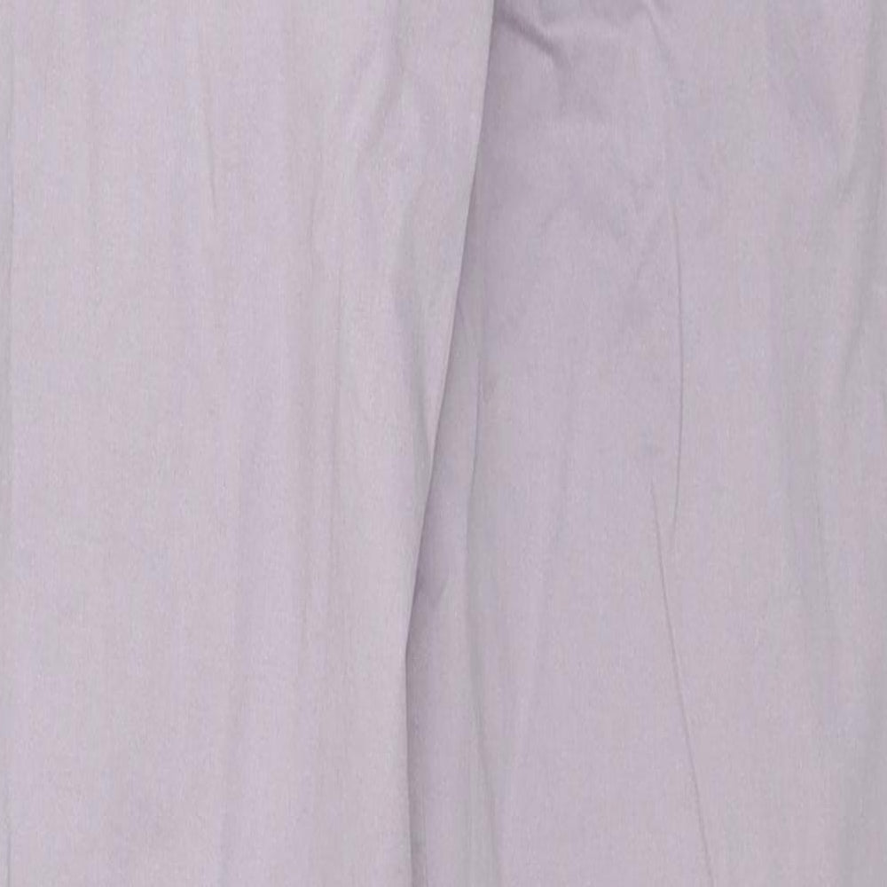 Marks and Spencer Womens Purple Cotton Trousers Size 6 L29 in Regular Zip