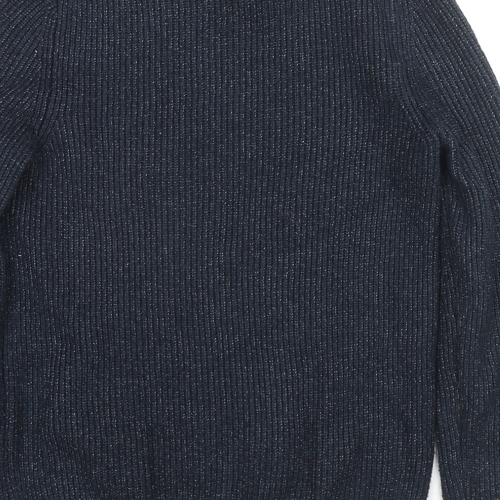 Marks & Spencer Womens Blue Round Neck Polyamide Pullover Jumper Size S