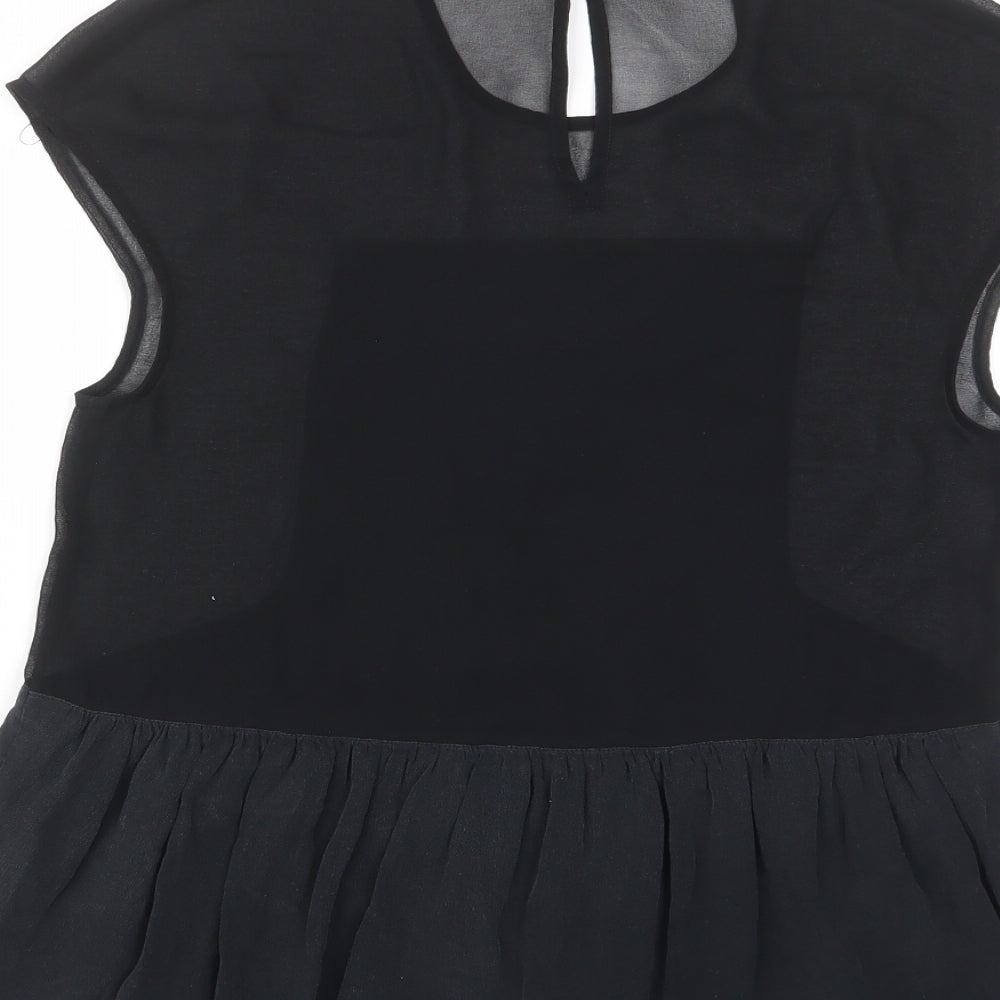 Madewell Womens Black Polyester Basic T-Shirt Size XS Crew Neck