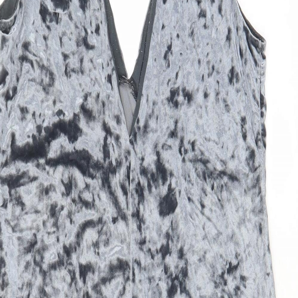 H&M Womens Blue Polyester A-Line Size 10 V-Neck Pullover