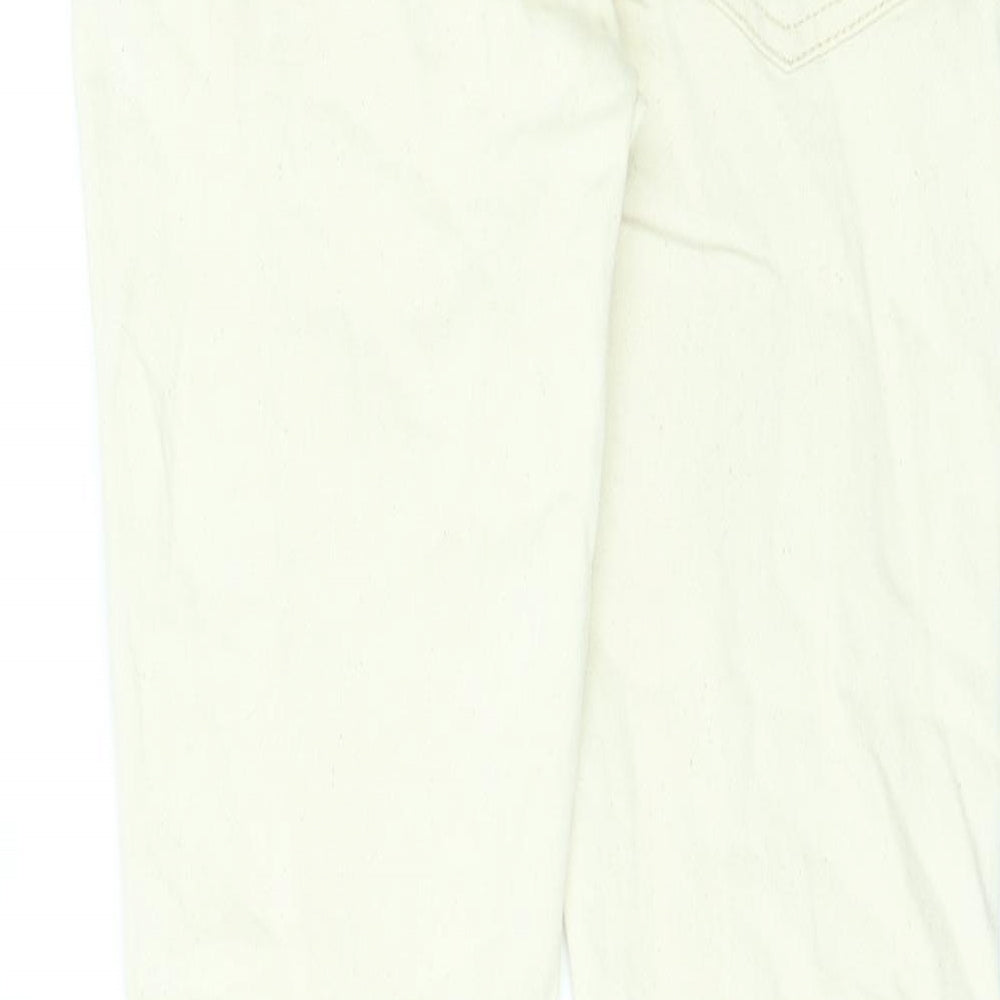 Topman Mens Ivory Cotton Straight Jeans Size 28 in L30 in Regular Zip