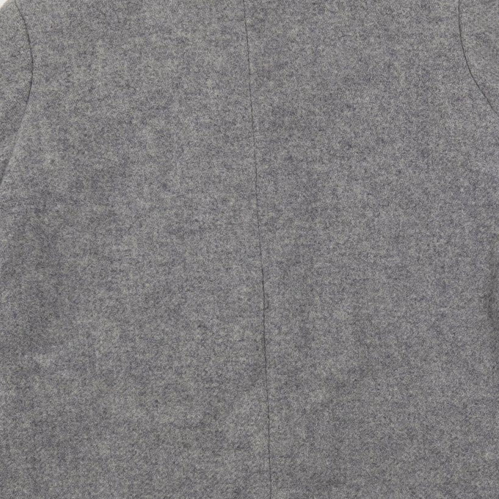 St Michael Womens Grey Pea Coat Coat Size 16 Button - Vintage