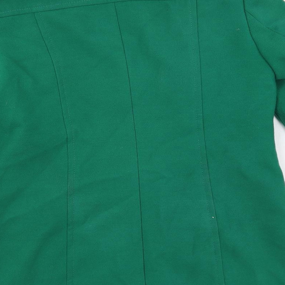 Classic Womens Green Pea Coat Coat Size 12 Button