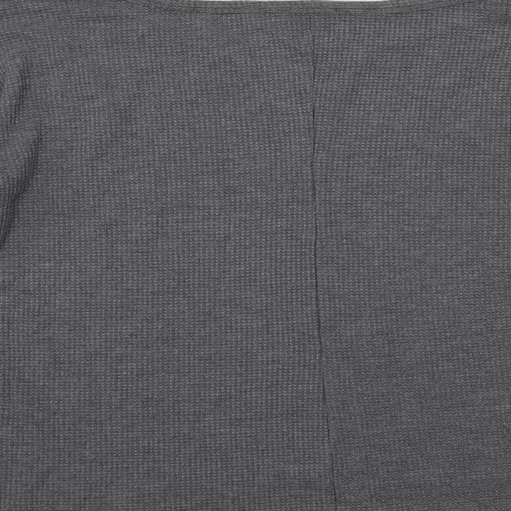 Yoins Womens Grey Polyester Basic T-Shirt Size XL Boat Neck