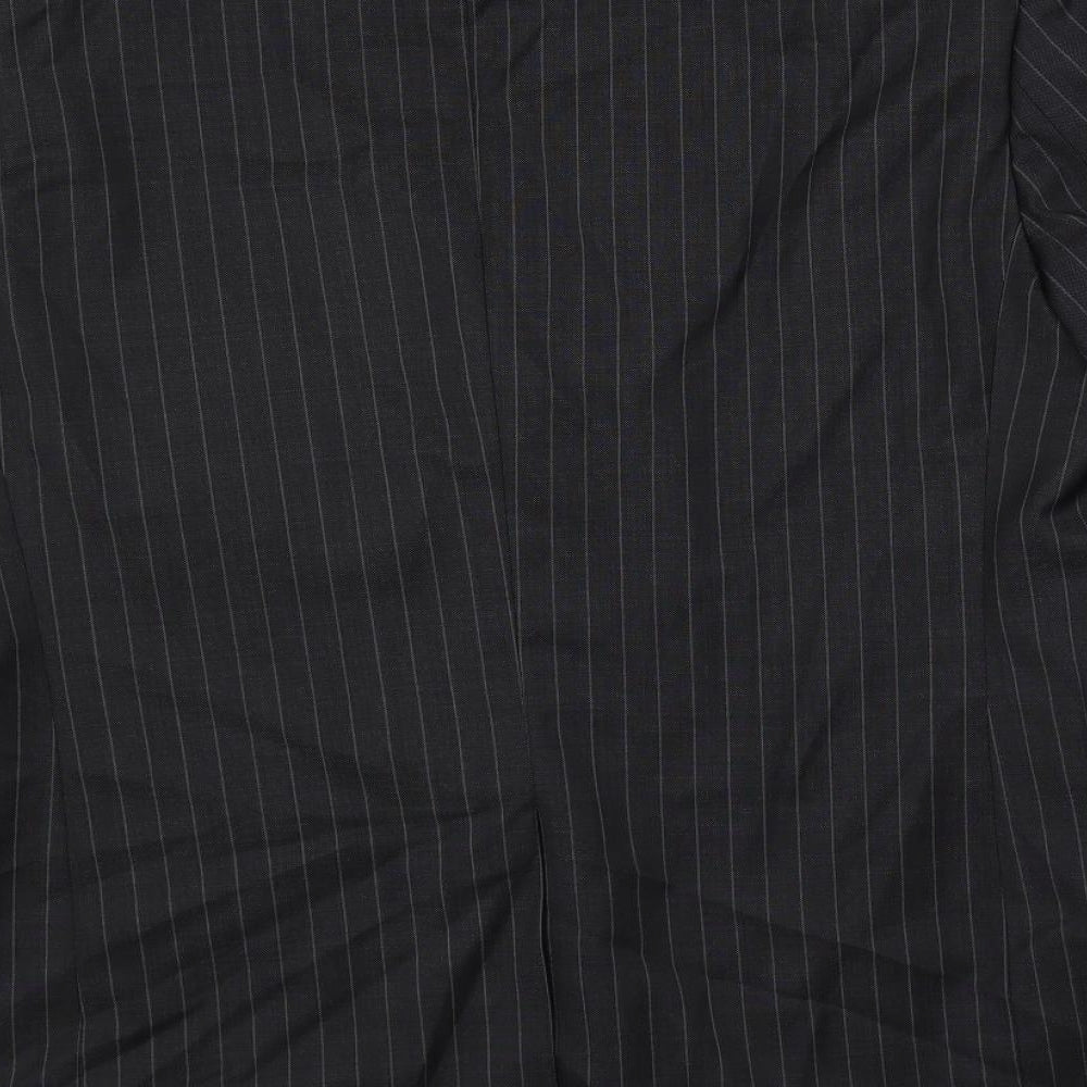Marks & Spencer Mens Green Striped Wool Jacket Suit Jacket Size 44 Regular