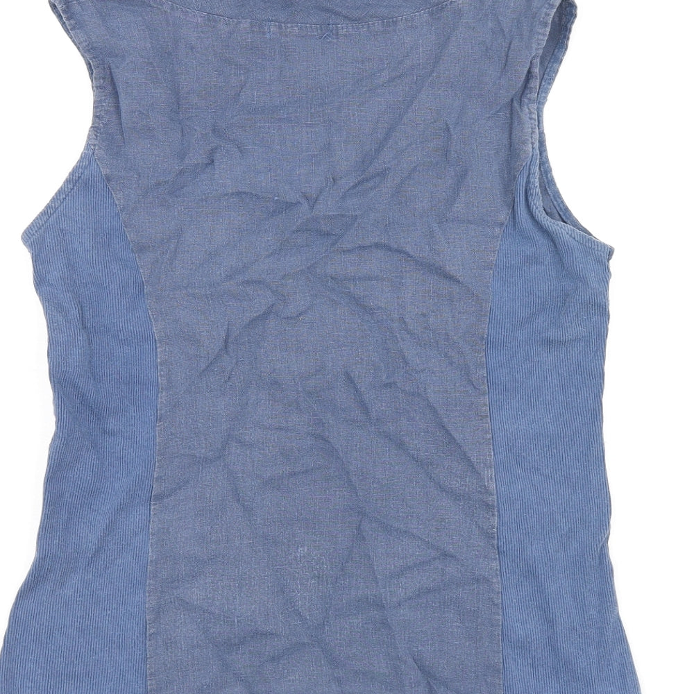 Blu Orchid Womens Blue Polyester Basic T-Shirt Size S High Neck