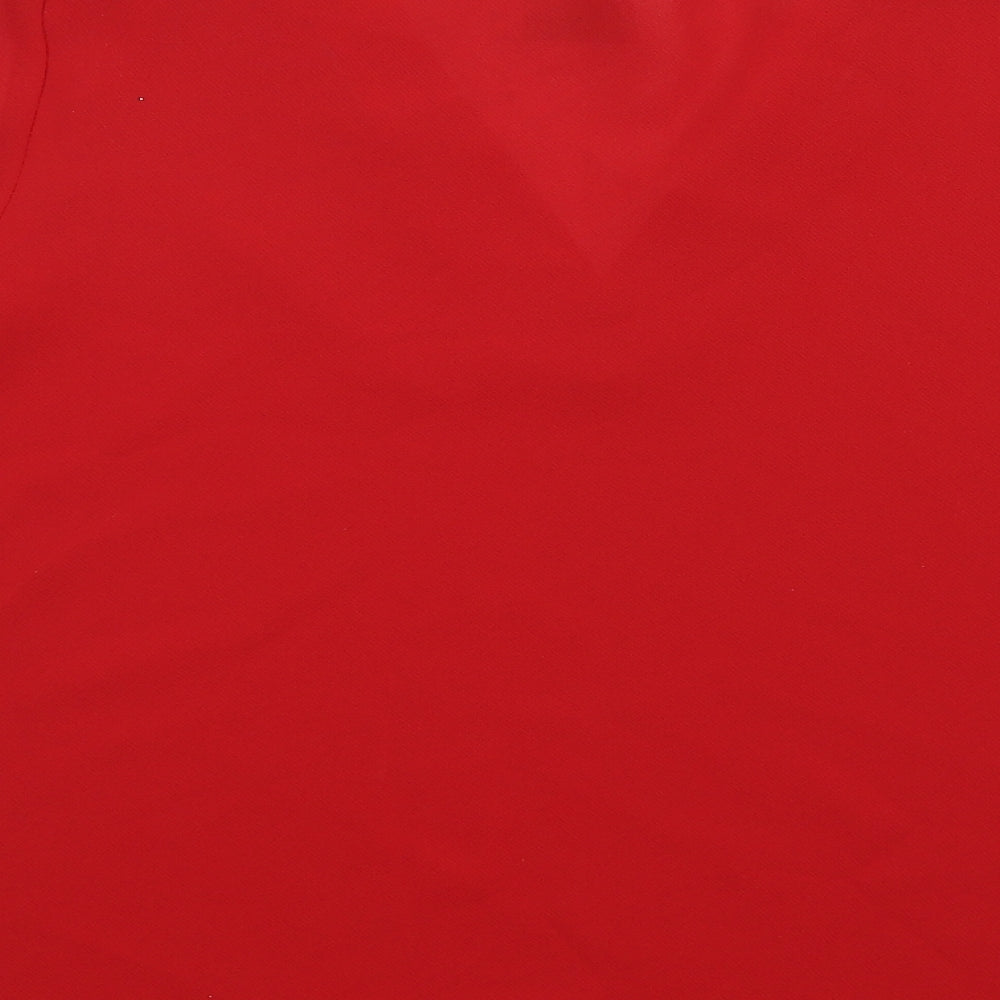 ID Collection Womens Red Polyester Basic Blouse Size 12 V-Neck