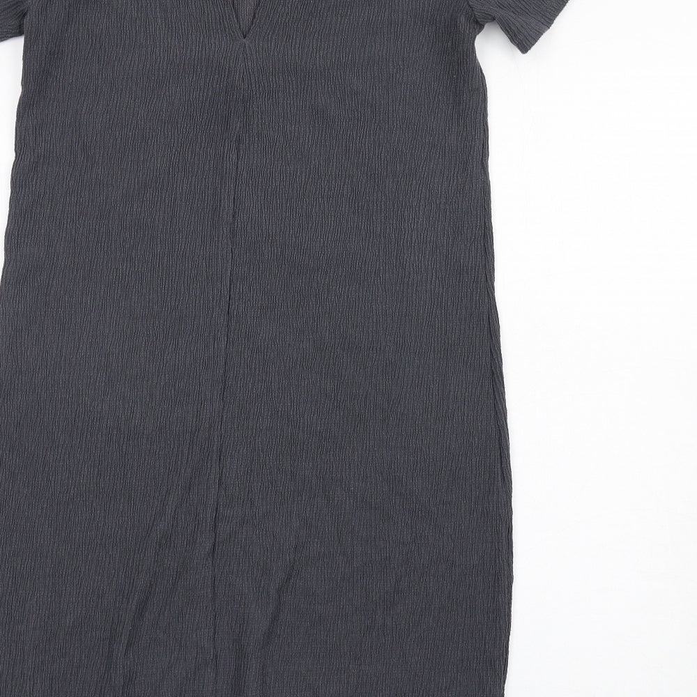 Marks & Spencer Womens Grey Polyester Bodycon Size 10 High Neck Pullover