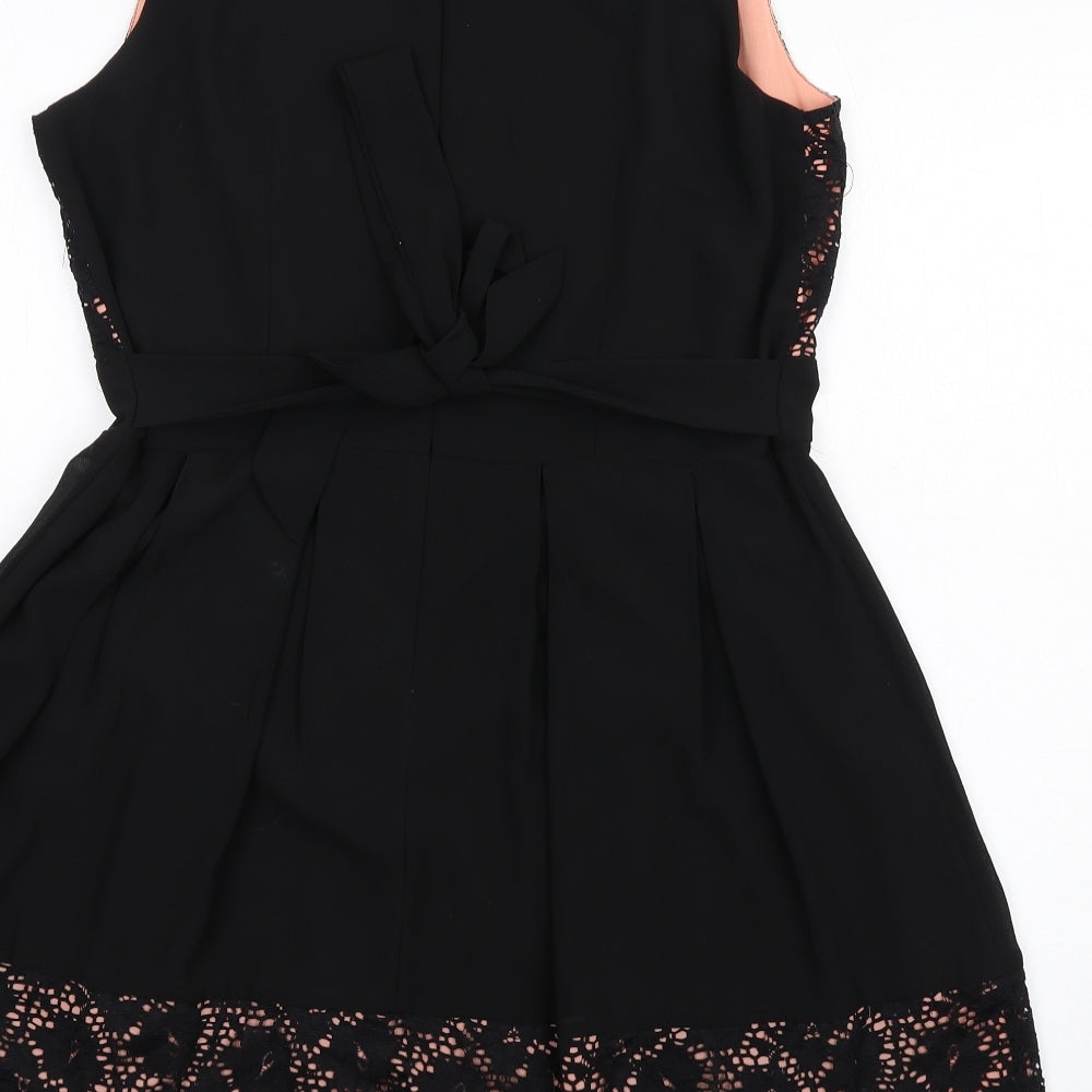 Apricot Womens Black Polyester A-Line Size 14 Round Neck Zip