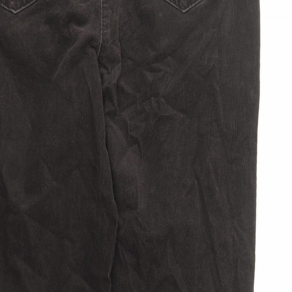 Classics Womens Brown Cotton Trousers Size 12 L26 in Regular Zip