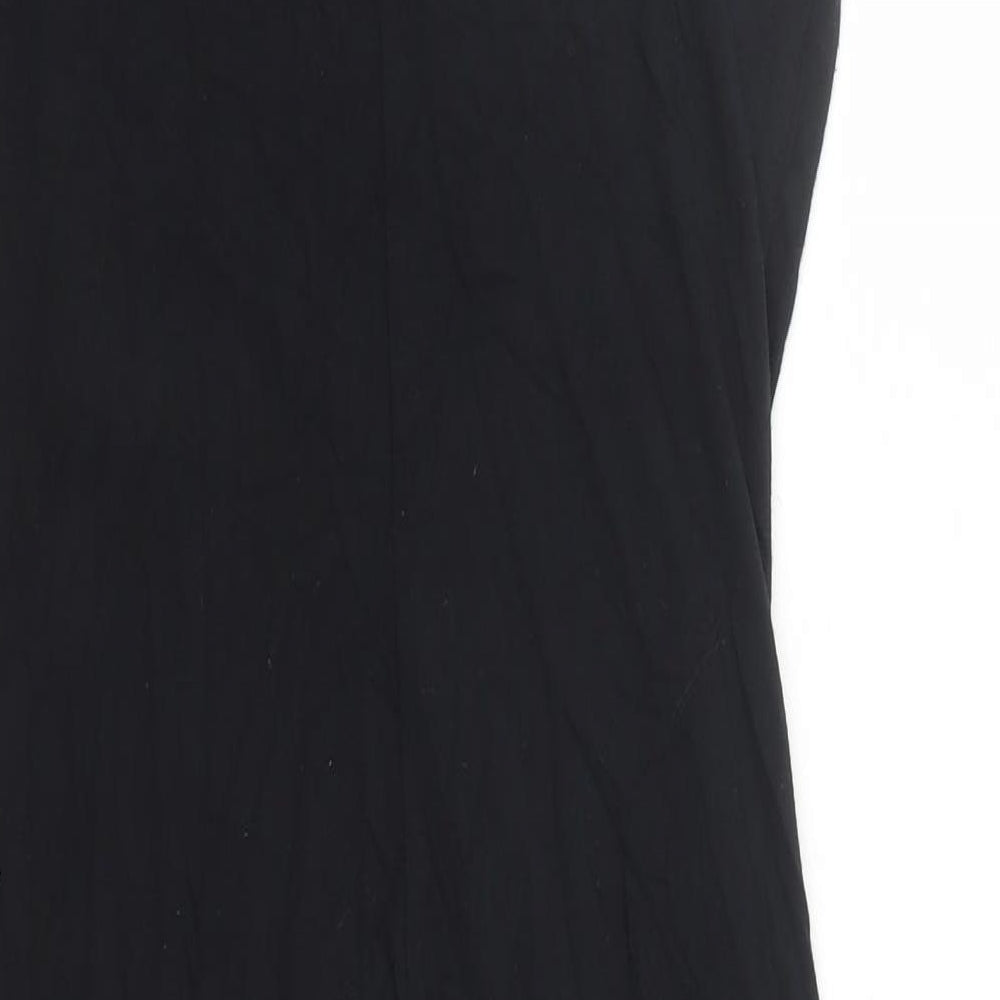 Roman Womens Black Geometric Viscose A-Line Size 10 Round Neck Pullover