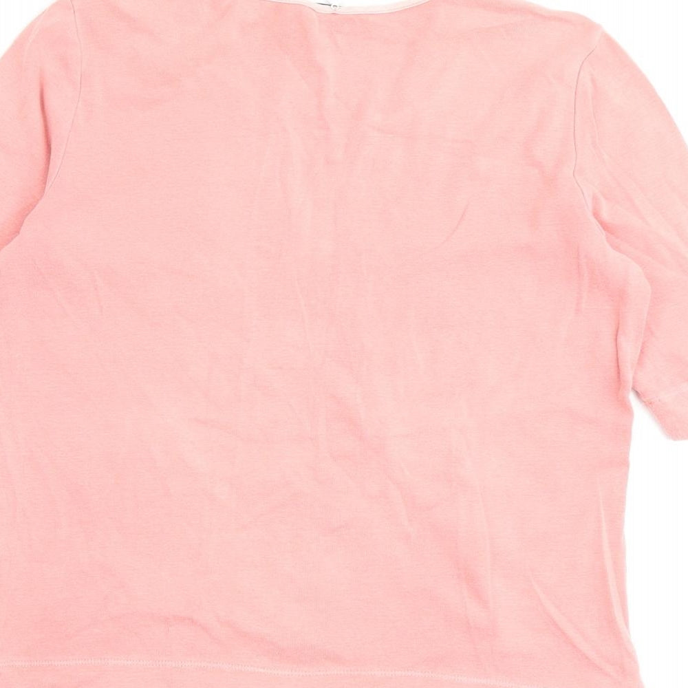 Sandwich Womens Pink 100% Cotton Basic Blouse Size 6 V-Neck