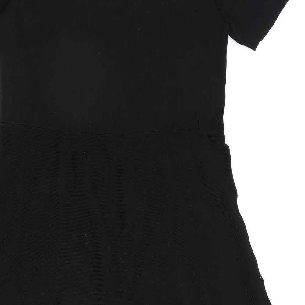 Very Womens Black Viscose A-Line Size 14 Round Neck Pullover