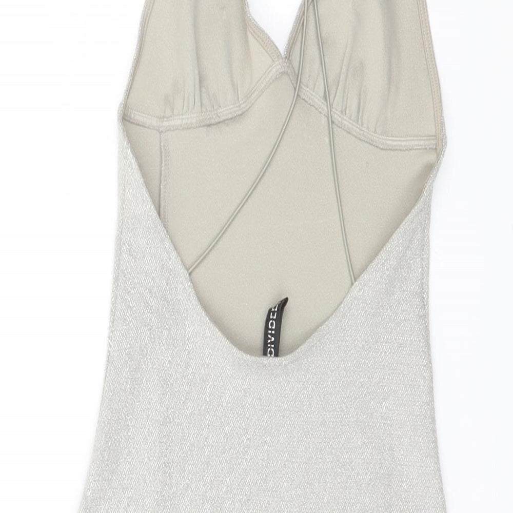 H&M Womens Beige Polyester Mini Size XS Sweetheart Pullover