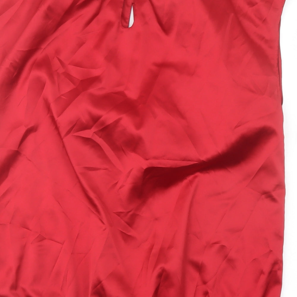 Et Vous Womens Red Polyester Basic Blouse Size 12 Round Neck