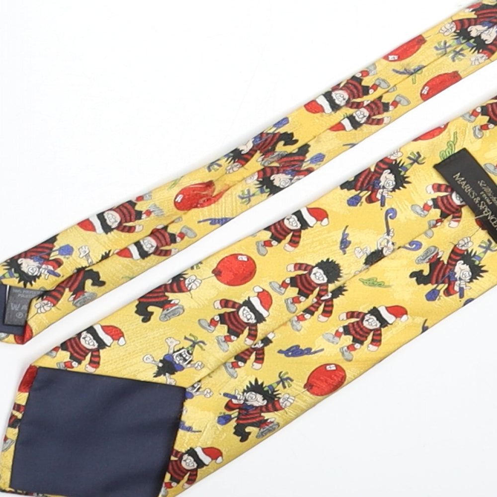 St Michael Mens Multicoloured Geometric Polyester Pointed Tie One Size - Dennis the Menace
