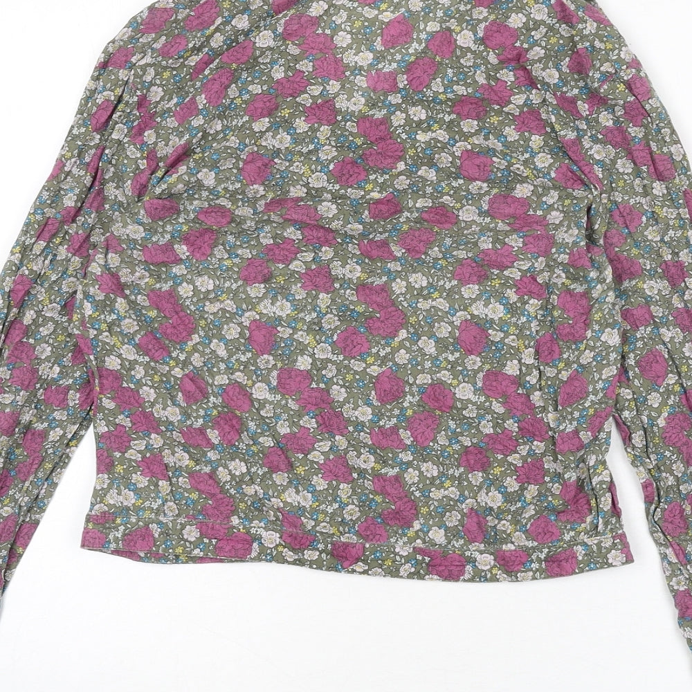 Mango Womens Multicoloured Floral Polyester Basic Button-Up Size S Collared