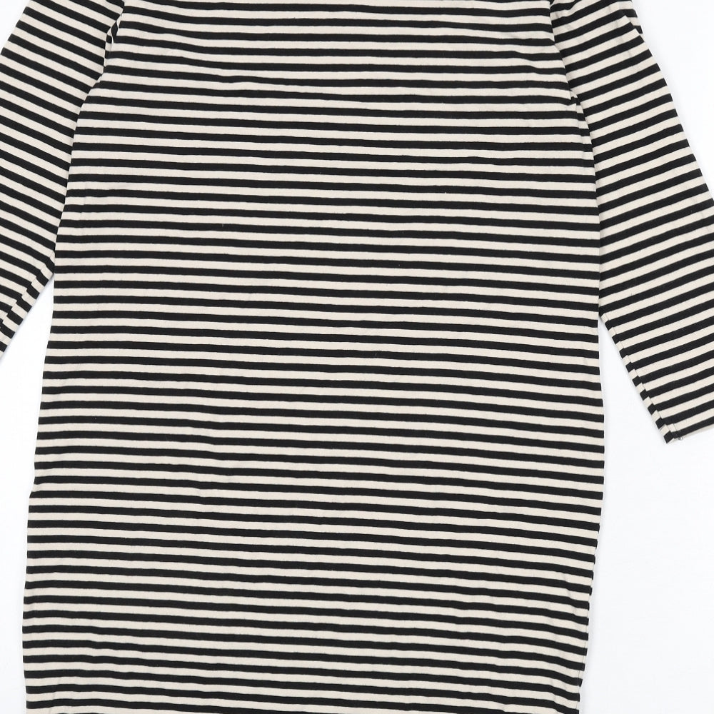 H&M Womens Black Polyester Sheath Size L Boat Neck Pullover
