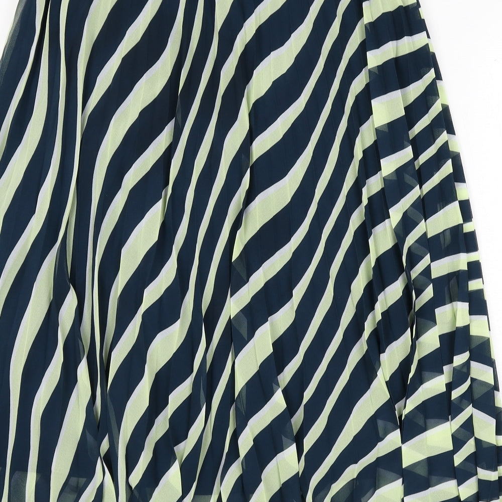Marks & Spencer Womens Multicoloured Geometric Polyester Pleated Skirt Size 6