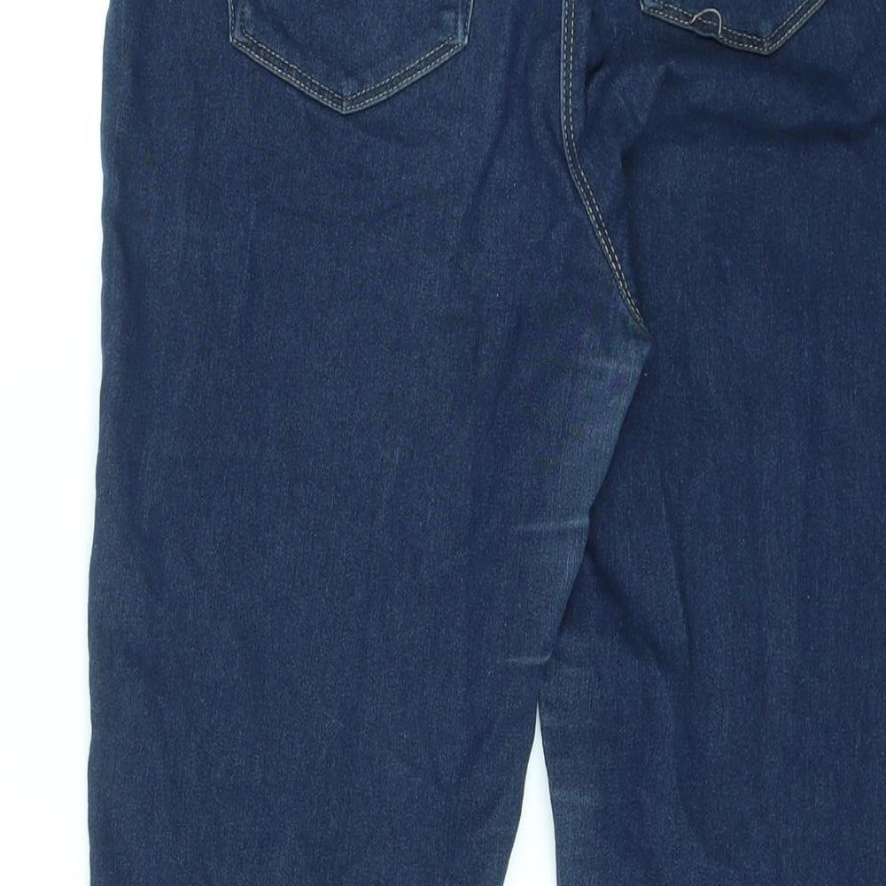 Papaya Womens Blue Cotton Skinny Jeans Size 12 L26 in Regular Zip
