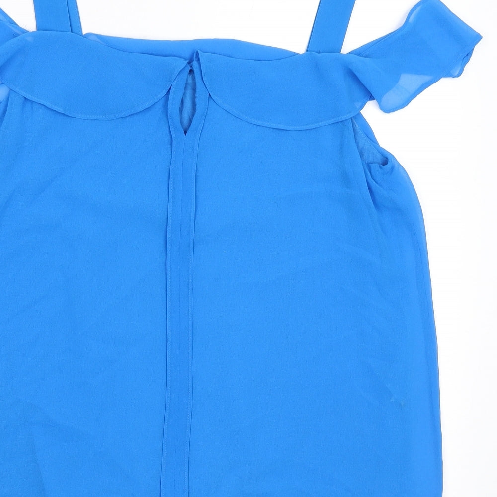 Phase Eight Womens Blue Polyester Basic Tank Size 10 Square Neck