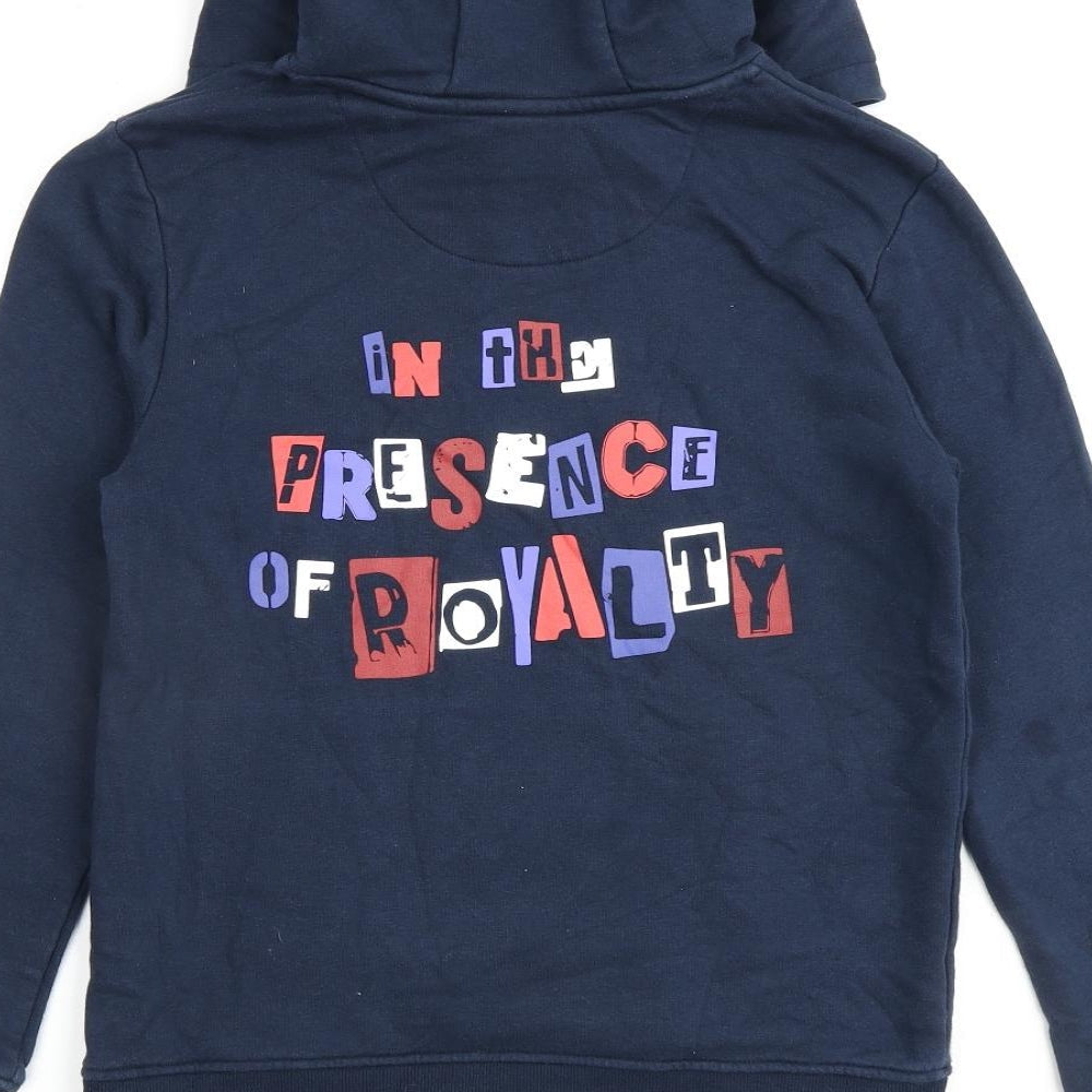 Marks & Spencer Girls Blue Cotton Pullover Hoodie Size 11-12 Years Pullover
