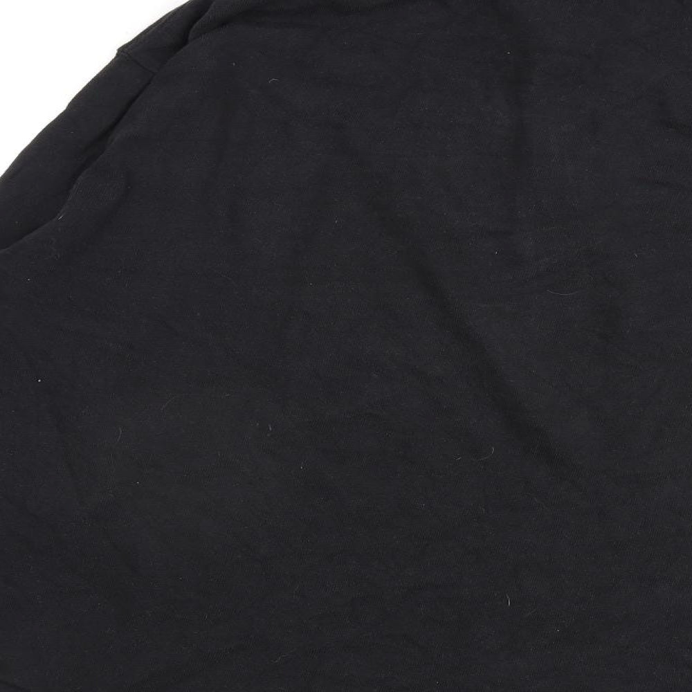 Iets Frans Mens Black Striped Cotton Henley Sweatshirt Size S