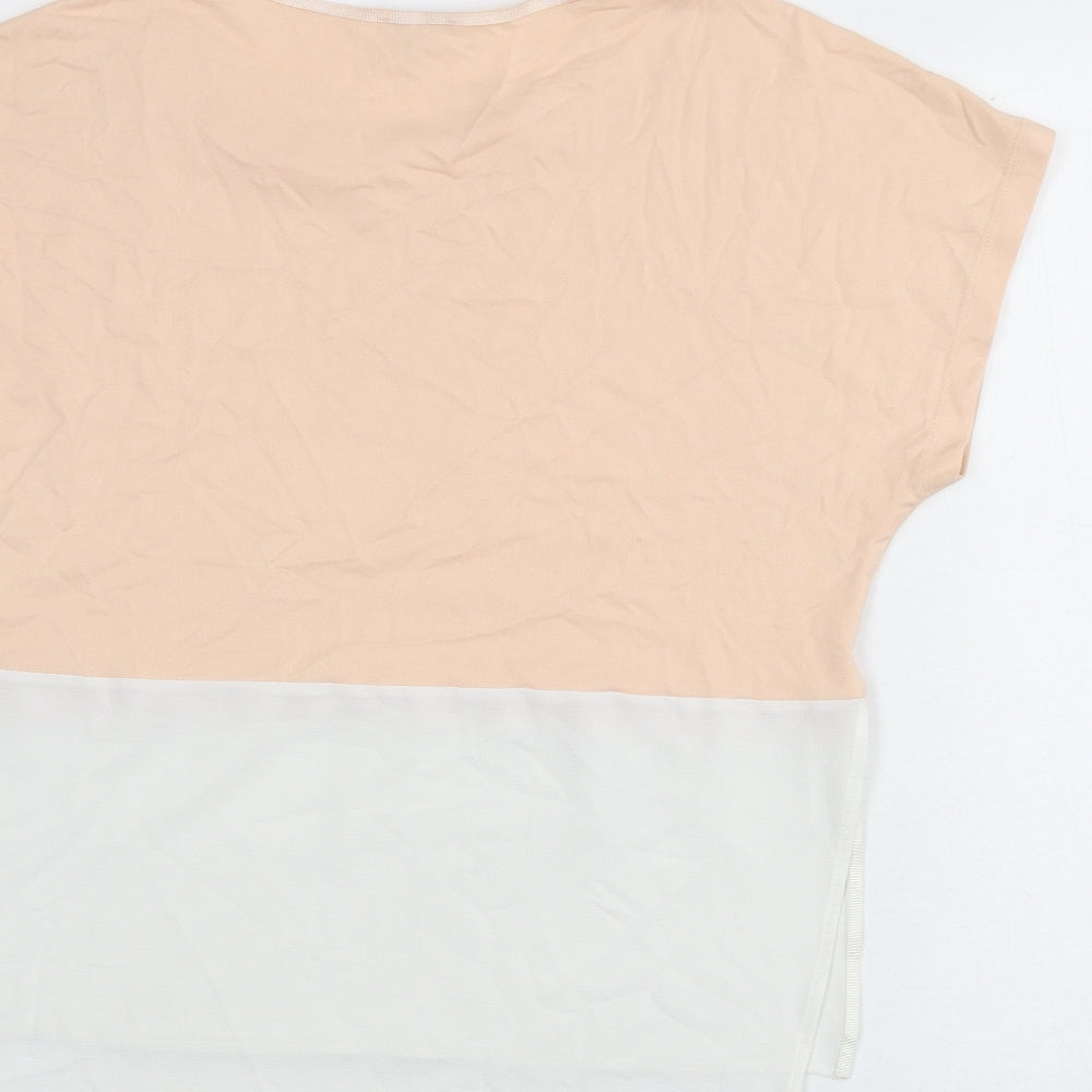 Zara Womens Pink Polyester Basic Blouse Size M Round Neck