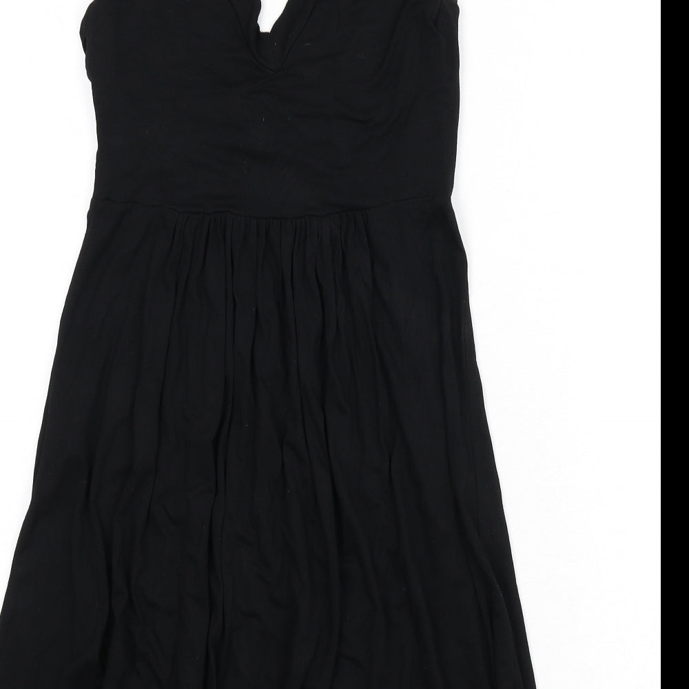 Zara Womens Black Viscose A-Line Size M V-Neck Pullover