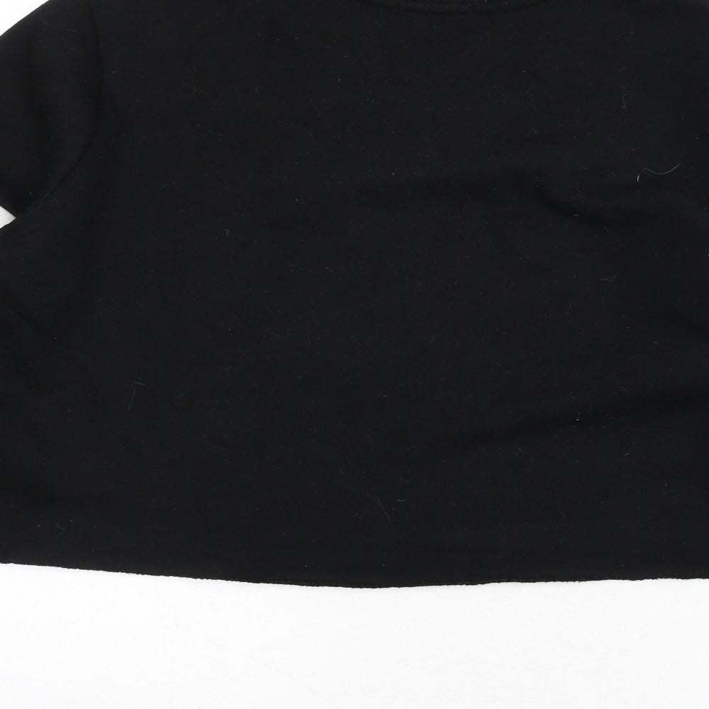 FOREVER 21 Womens Black Cotton Pullover Sweatshirt Size S Pullover - No Hard Feelings, Cropped, Stripe Detail