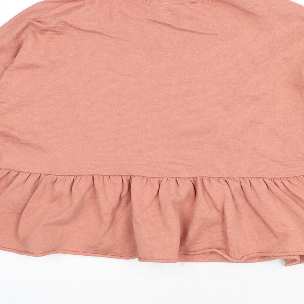 Divided by H&M Womens Pink Cotton Pullover Sweatshirt Size XS Pullover - Flare Bottom
