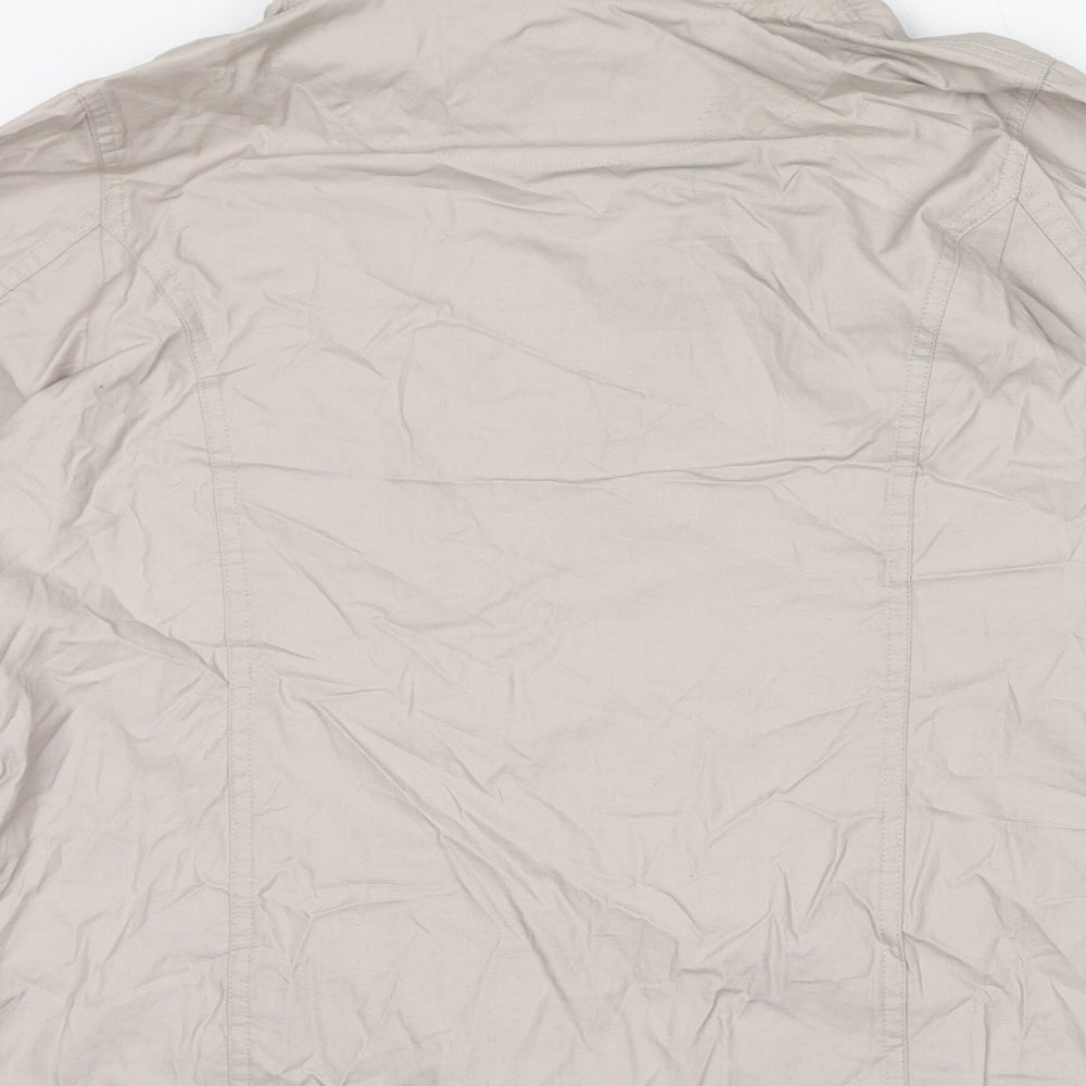 DASH Womens Beige Windbreaker Jacket Size 12 Zip