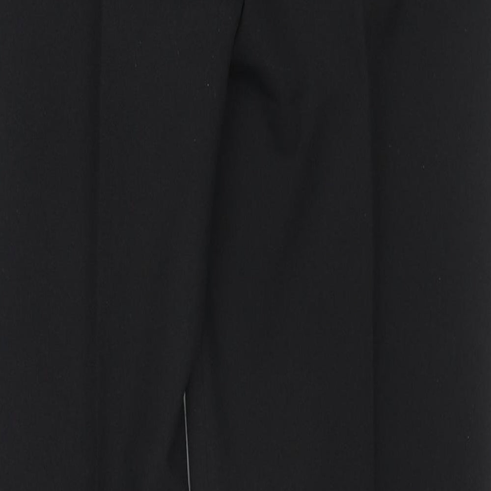 NL Collection Womens Black Polyester Trousers Size 14 L31 in Regular Zip