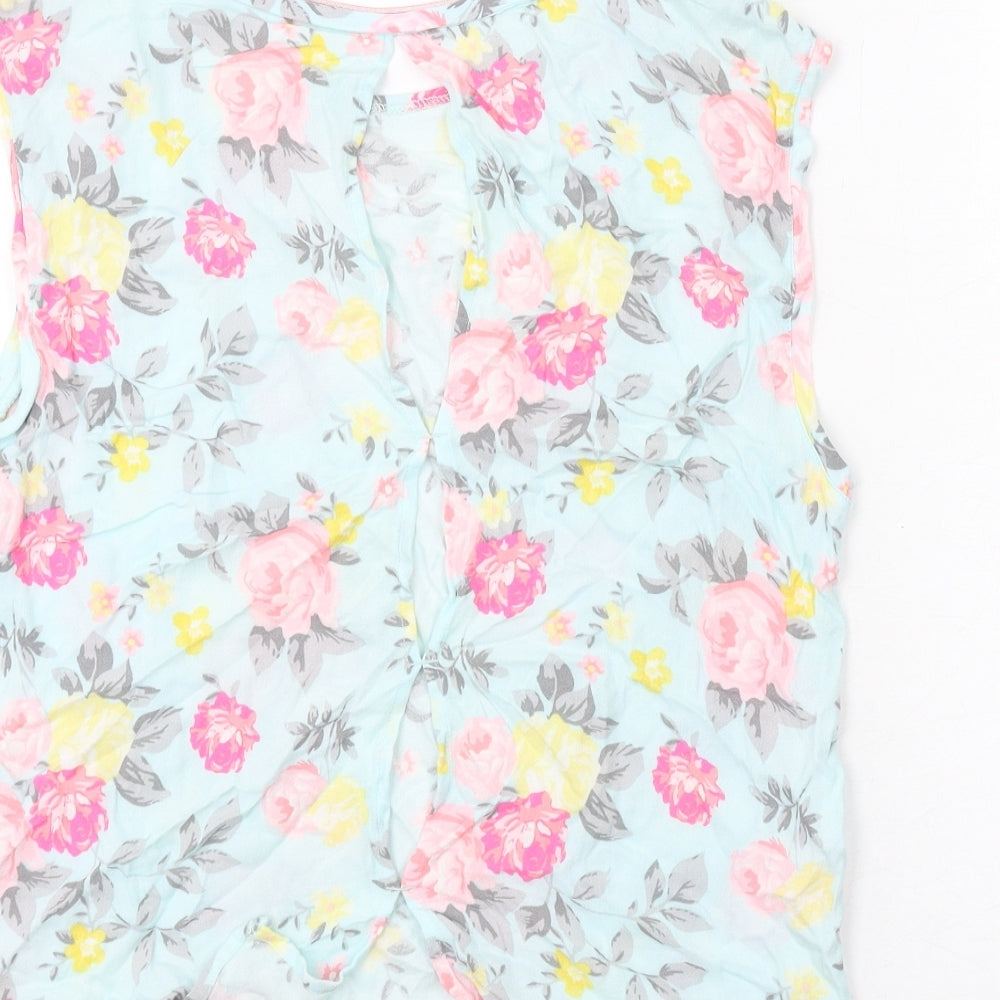 TOM TAILOR Womens Multicoloured Floral Viscose Basic Tank Size S Round Neck