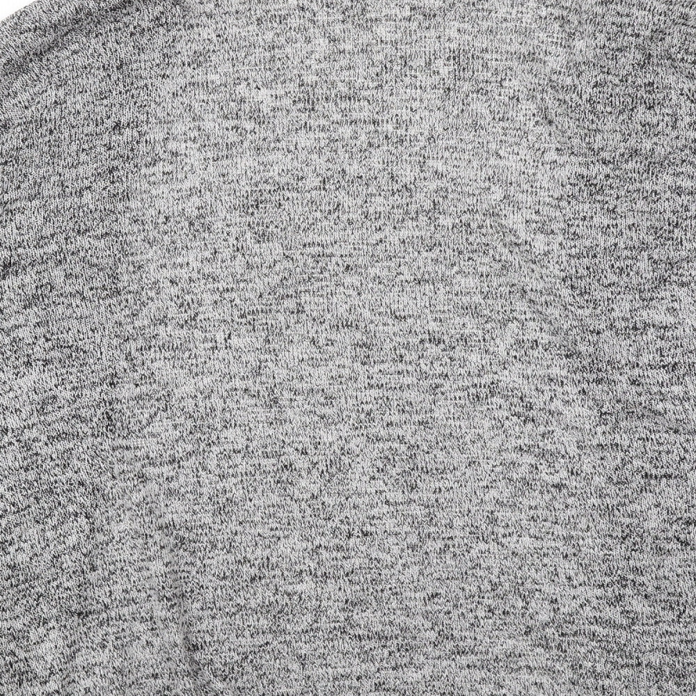 H&M Womens Grey V-Neck Viscose Cardigan Jumper Size S