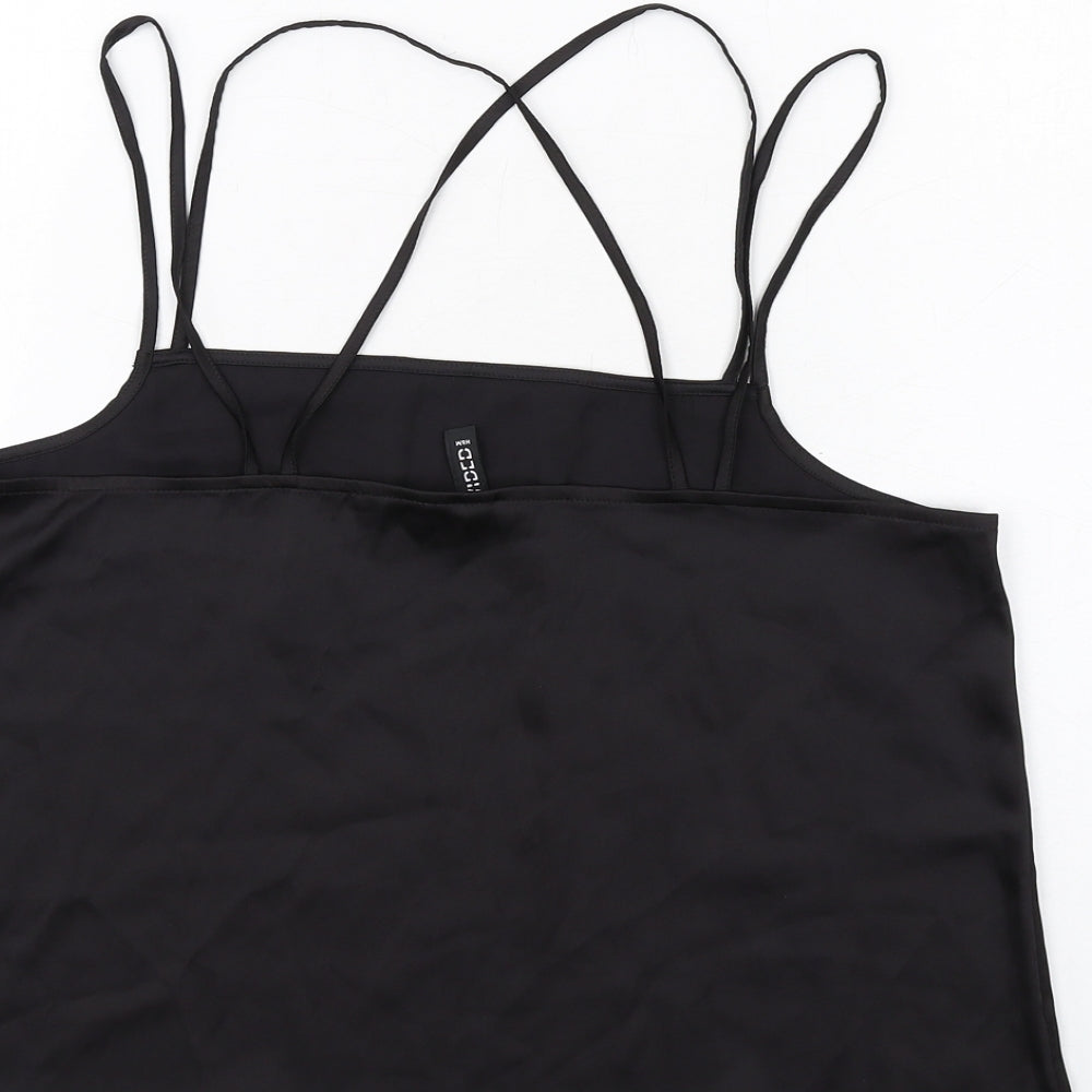 H&M Womens Black Polyester Camisole T-Shirt Size 10 Square Neck