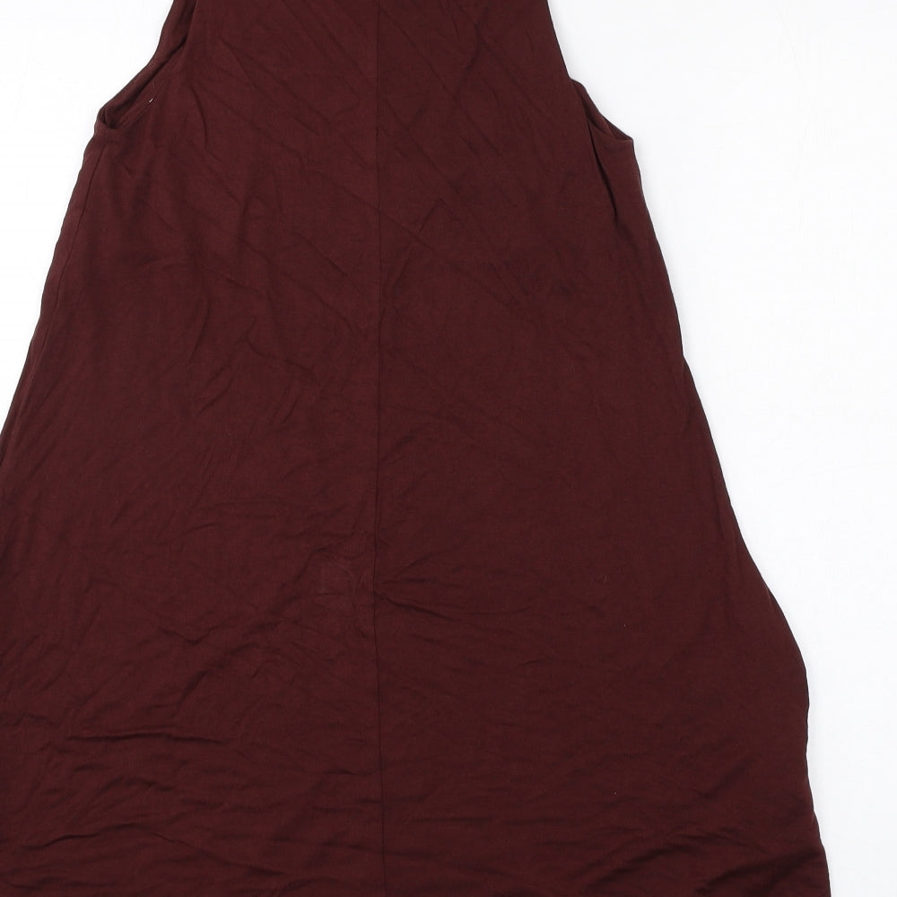 H&M Womens Brown Viscose Tank Dress Size XS Round Neck Pullover
