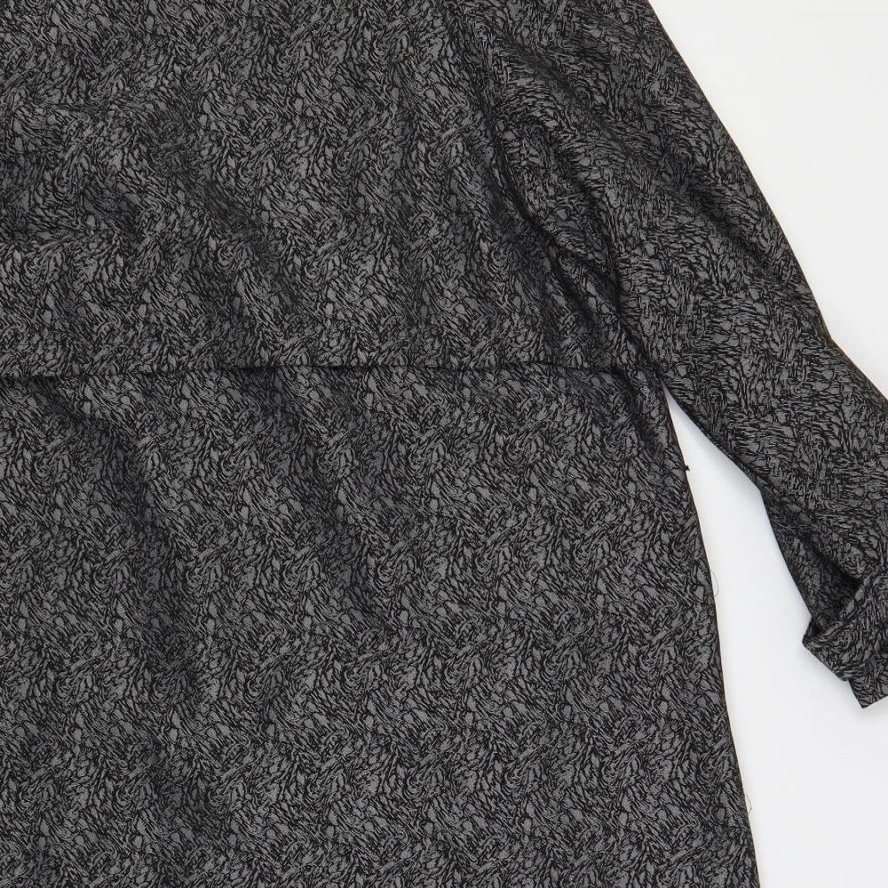 Laurels Womens Grey Geometric Overcoat Coat Size M Button