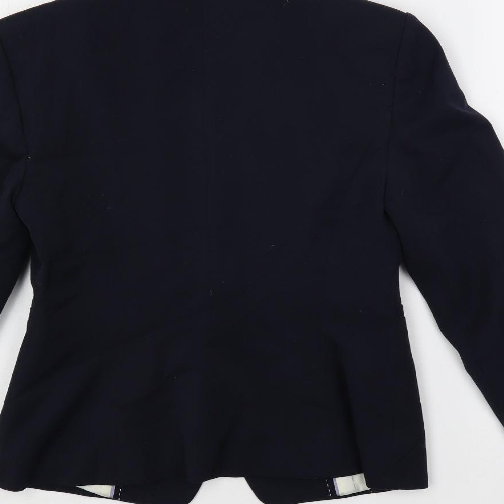 Marks & Spencer Womens Blue Jacket Blazer Size 8 Button