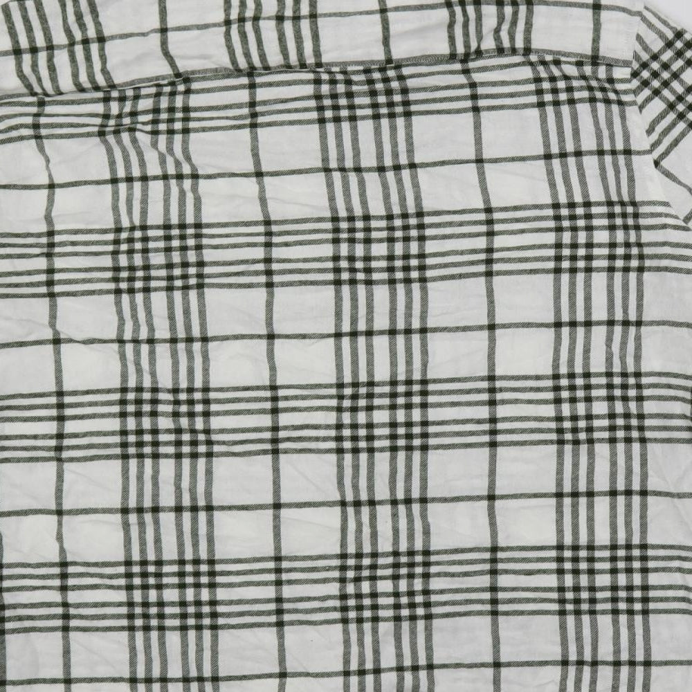 ASOS Womens White Plaid Cotton Basic Button-Up Size XL Collared