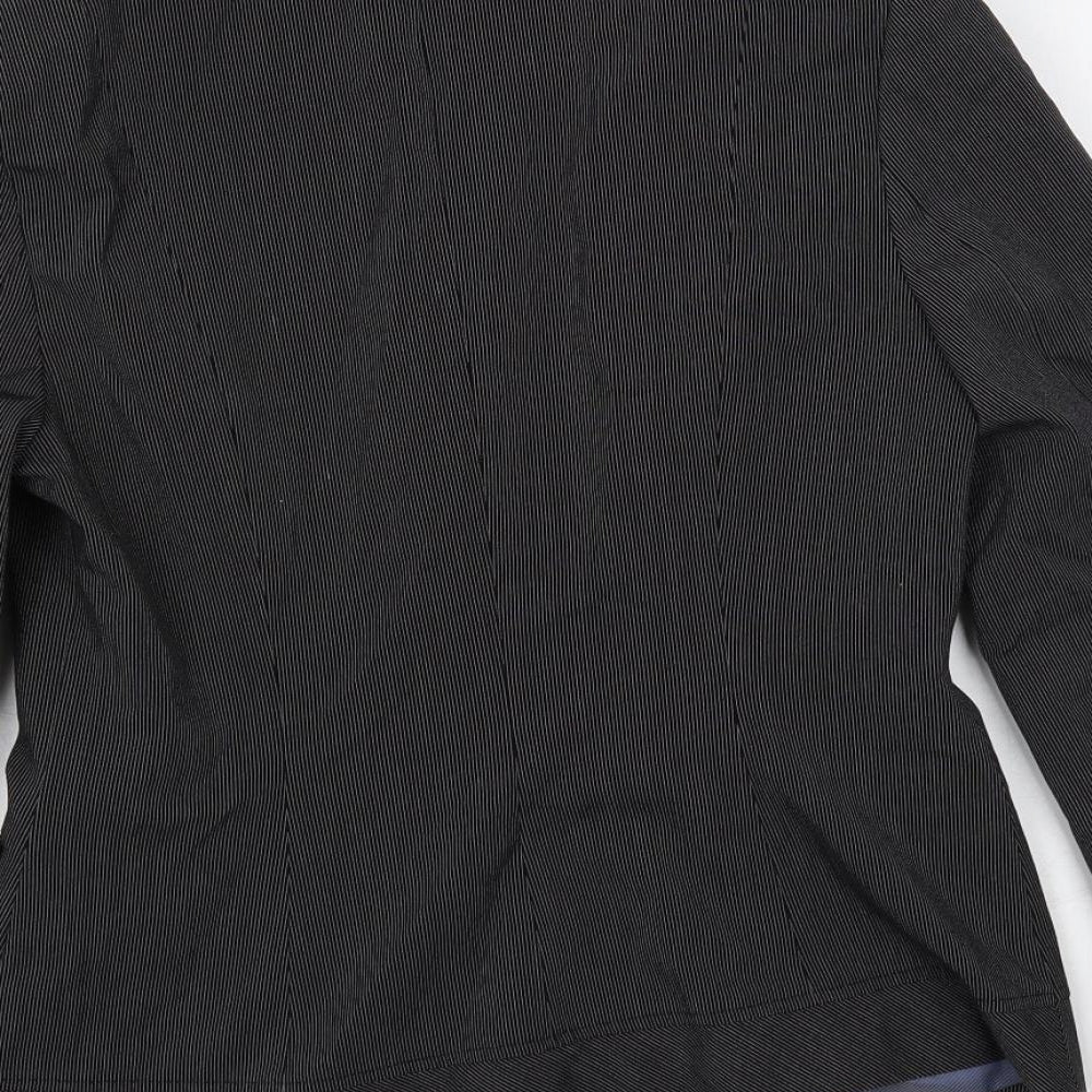 NEXT Womens Black Striped Jacket Blazer Size 10 Button