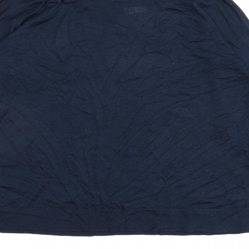 Marks & Spencer Womens Blue Round Neck Acrylic Pullover Jumper Size S